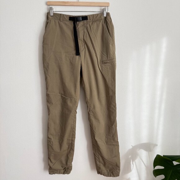 Uniqlo Heattech Warm Thermal Fleece Lined Khaki Jogger Pants - Picture 2 of 6
